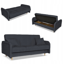 Kanapa sofa Merivo rozkładana wersalka f spania pojemnik Family grafitowa