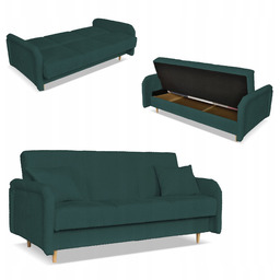 Kanapa sofa Merivo rozkładana wersalka f spania pojemnik Family zielona