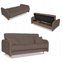 Kanapa sofa Merivo rozkładana wersalka f spania pojemnik Family brązowa