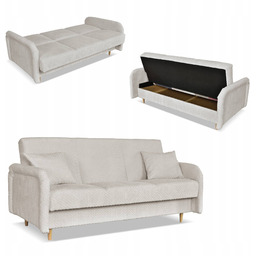 Kanapa sofa Merivo rozkładana wersalka funkcja spania pojemnik Family szara