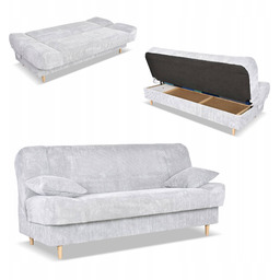 Kanapa sofa Belito rozkładana pojemnik f spania BONELL szara sztruks