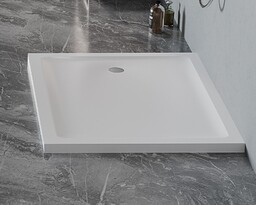 New Trendy Mild Satin Brodzik akrylowy prostokątny 90x80x4,5 cm biały mat B-0653