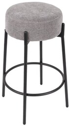 Hoker do kuchni z podnóżkiem Holly, tapicerowany, szary