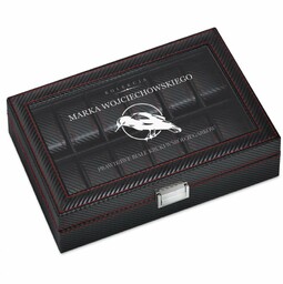 Szkatułka karbonowa kuferek na zegarki z grawerem dla niego na imieniny