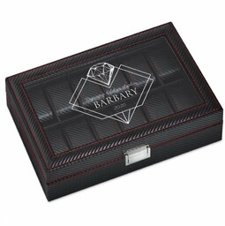 Szkatułka karbonowa kuferek na zegarki z grawerem dla niej na imieniny