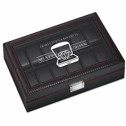 Szkatułka karbonowa kuferek na zegarki z grawerem dla niej