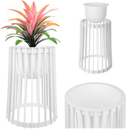 Kwietnik dwustronny Aytre 40 cm biały + wkład