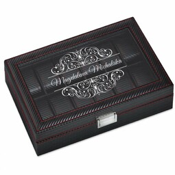 Szkatułka karbonowa kuferek na zegarki z grawerem dla niej na Dzień Kobiet