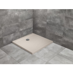Radaway brodzik akrylowy ze strukturą Doros C Stone kaszmirowy 100x100cm SDRC1010-01-84S