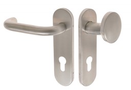 Gałko-klamka drzwiowa stała Venus 72WB, trzpień 9 mm, stal nierdzewna, prawa (ppoż.) (komplet)