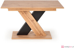 Stół XARELTO Halmar Dąb wotan + czarny, 85x130-175