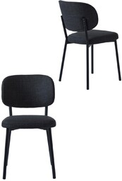 Krzesło do jadalni Fowler (90000), ciemnoszare, tapicerowane