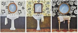 Markowy obraz DKD Home Decor Płótno Łazienki (3 sztuki) (30 x 1,8 x 40 cm) (Numer referencyjny: S3013658)