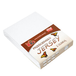 KARO Prześcieradło jersey z gumką 160x200 białe 001 grube 150g/m2