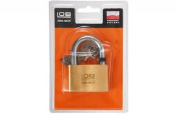 Kłódka LOB mosiężna zasuwkowa KM 60, 3 klucze (małe) BLISTER