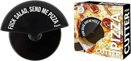 Fisura  Oryginalny nóż do pizzy "f*ck salad". Zabawny nóż do pizzy z kółkiem. Nóż do pizzy ze stali nierdzewnej i ABS. Wymiary: 7,5 x 5,5 centymetra.