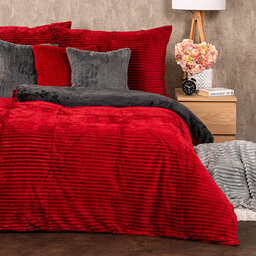 4Home Pościel mikrofranela Stripe winny, 140 x 200 cm, 70 x 90 cm, winny