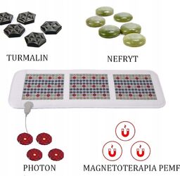 Mata turmalinowa z kamieniami nefrytowymi ,turmalinowymi, magnetoterapią, PH-C06