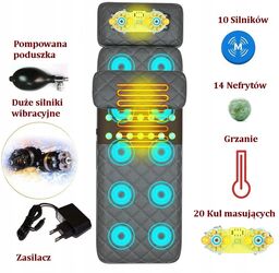 Materac masujący, mata masująca shiatsu, nefrytowy, PH-306G