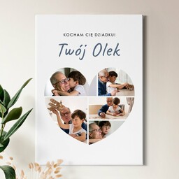 Obraz drukowany na płótnie z kolażem zdjęć 50x70 dla dziadka