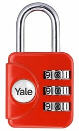 Kłódka z zamkiem szyfrowym na bagaż Yale YP1/28/121/1R czerwona