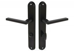 Klamka drzwiowa GAMET CLASSICO DH98-14WC72-L36-BL, uniwersalna WC, czarny głęboki mat