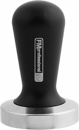FMprofessional Tamper Ø 58 mm, pieczątka do espresso z aluminium i stali nierdzewnej, ubijacz do kawy dla doskonałej przyjemności z kawy, (kolor: czarny/srebrny), ilość: 1 sztuka