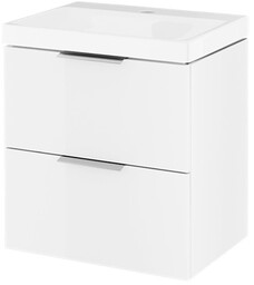 Excellent Blanko szafka 49 cm, biały połysk z umywalką z otworem na baterię, uchwyt chrom MLEX.6317.K.490.WHCR