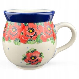 Kubek czeski, baryłka Unikat Maki 330 ml dek. U4995 Ceramika Bolesławiec