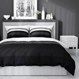 Pościel z satyny bawełnianej w geometryczny wzór SJB-558