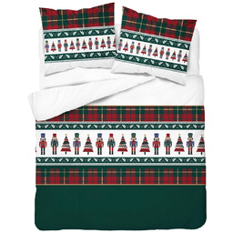 Pościel bożonarodzeniowa z satyny bawełnianej dziadek do orzechów PIJ-02