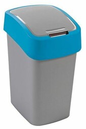 CURVER Kosz na śmieci "FLIP BIN" 10L srebrny/niebieski