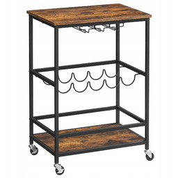 Barek na kółkach wózek kuchenny Na Butelki regał półka vintage loft