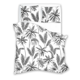 Faro Pościel z mikrofibry 160x200 Harmony 021 biała szara liście