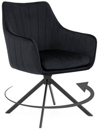 Krzesło obrotowe do biurka ALEX / czarny welur