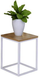 Elior Kwietnik z metalowym stelażem skandynawski biały + dąb lancelot G4-K26