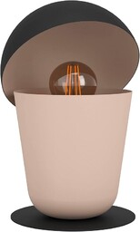 EGLO lampa stołowa Batabano, niezwykła lampka nocna metalowa w kolorze piaskowym i czarnym, dekoracyjnr oświetlenie do salonu i sypialni, oprawka E27