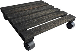 Elior Czarny drewniany kwietnik na kółkach L8-W54