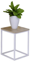 Elior Minimalistyczny kwietnik biały + dąb sonoma T2-H75