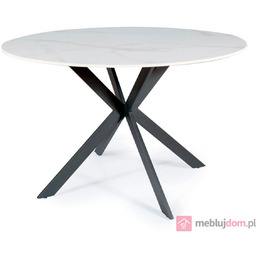 Stół TALIA Signal ø120, Biały marmur + czarny mat