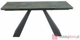 Stół SALVADORE CERAMIC Signal 90x160-240, Ossido Verde + czarny mat