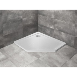Radaway Doros PT E Stone biały pięciokątny brodzik asymetryczny ze strukturą 90x80 cm akrylowy lewy SDRPT9080-01-04SL