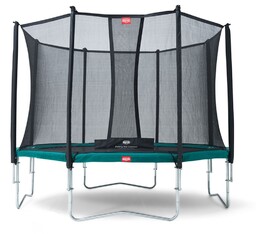 Trampolina ogrodowa Berg Favorit Comfort z siatką zabezpieczającą 380 cm zielona