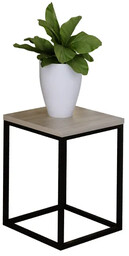 Elior Metalowy stojak na kwiaty w stylu loft czarny + dąb sonoma F0-L32