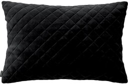 Poszewka Kinga pikowana 60 x 40 cm, głęboka czerń, 60 x 40 cm, Velvet
