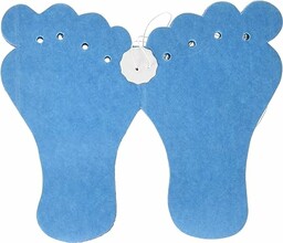 Baby Boy niebieska papierowa girlanda na stopy 6 m, urocze odcienie niebieskich stóp dziecka. Dekoracja pokoju lub baby shower