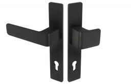 Gałko-klamka Wala na długim szyldzie L-92 H6S36L/G5S50/S5S42G6 (rękojeść 36 mm, szyld 42 mm), czarna anoda, lewa