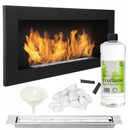 Biokominek Wiszący 90cm Naścienny czarny do Zabudowy