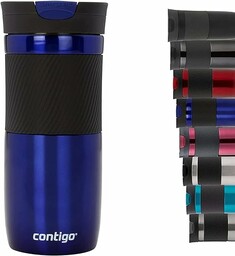 Contigo Uniseks Byron 2095559 Kubek Termiczny, Czarny/Niebieski, 470 ml