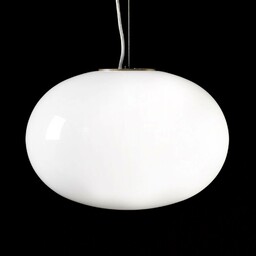 Oluce Lampa wisząca designerska Alba, możliwość ściemniania, biały / opal, salon / jadalnia, szkło, design